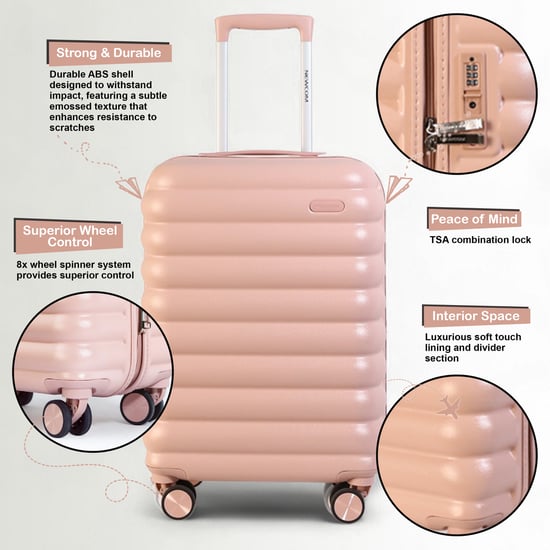 Maleta rígida de cabina de 37 x 22 x 55 cm, color rosa, con cierre de seguridad TSA, apta para Easyjet y Ryanair. - Image 3