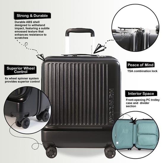 Maleta de viaje EasyJet Ryanair duradera, de 39 x 26 x 51,5 cm, color negro, con apertura frontal - Image 3