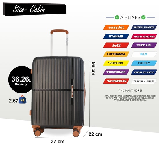 Maleta rígida de cabina PP de 37 x 22 x 56 cm, apta para Easyjet y Ryanair. - Image 2