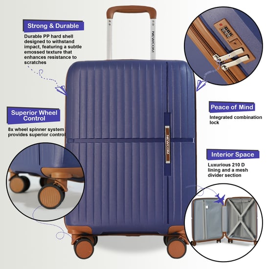 Maleta rígida de cabina PP de 37 x 22 x 56 cm, apta para Easyjet y Ryanair. - Image 3