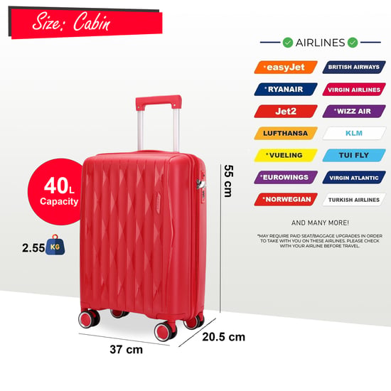 Maleta de cabina rígida y robusta de 37,5 x 20,5 x 55 cm. Equipaje TSA. Apta para Easyjet, Ryanair y Wizzair. - Image 2