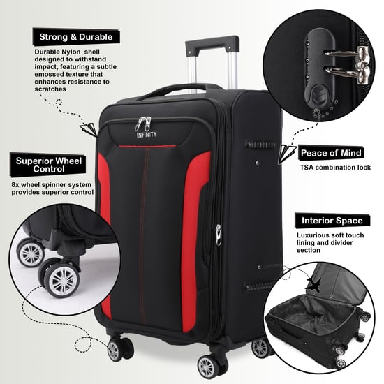 Maleta de cabina blanda 36,5 x 23,5 x 58 cm Nailon 900D Adecuada para Easyjet, Ryanair, Wizzair con cerradura integrada - Image 3