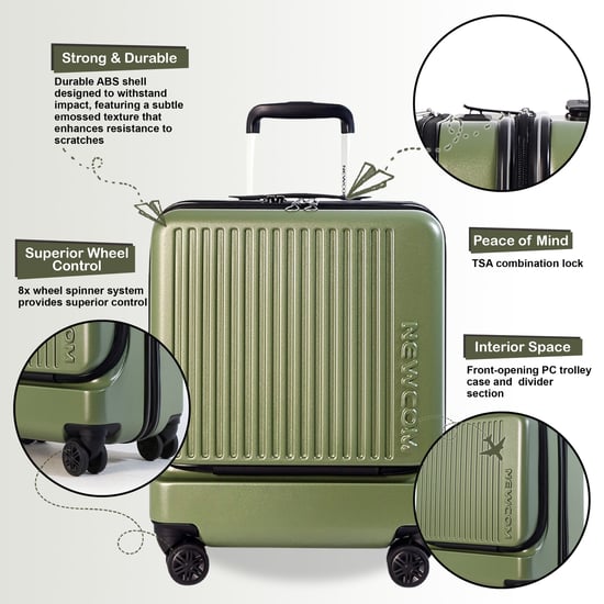 Maleta de viaje EasyJet Ryanair duradera de 39 x 26 x 51,5 cm con apertura frontal en color verde oliva - Image 3