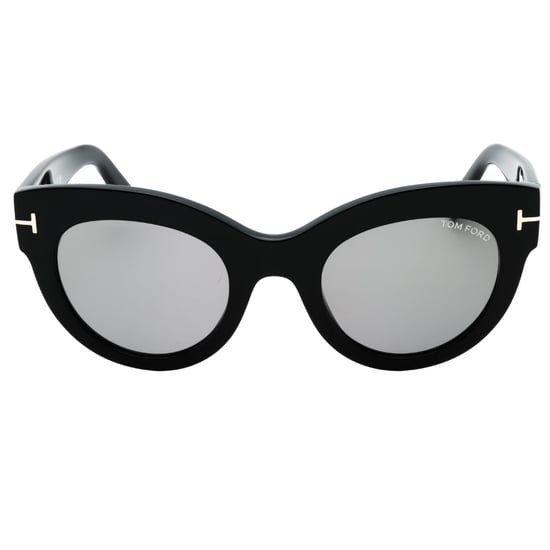 Gafas De Sol Tom Ford Lucilla Con Montura Gruesa, Lentes De Espejo Ahumadas Y Negro Brillante - Image 2