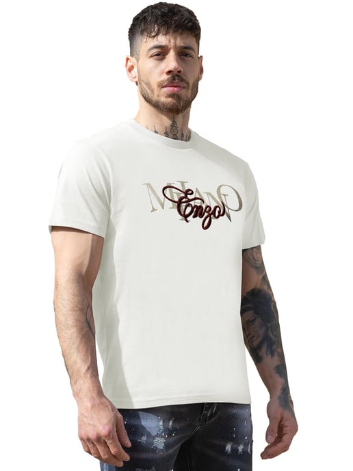 Enzo Milano | Camiseta estampada con cuello redondo para hombre - Image 2