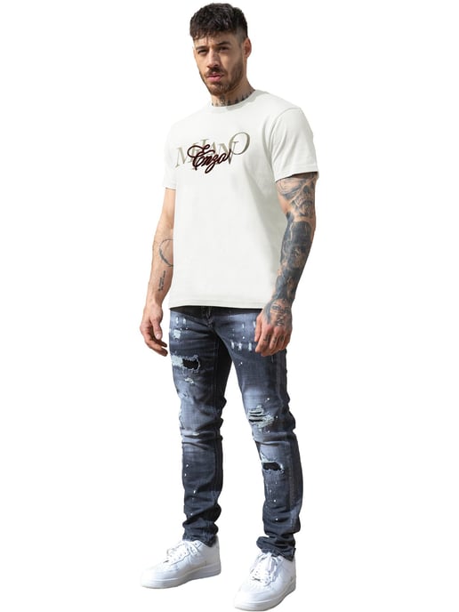 Enzo Milano | Camiseta estampada con cuello redondo para hombre - Image 4
