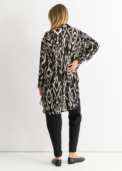 Camisa oversize con estampado abstracto mono - Image 4