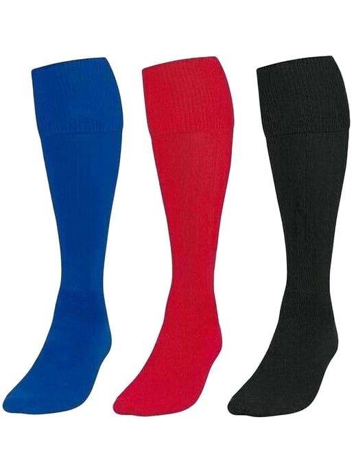 Paquete de 3 calcetines de fútbol para niños - BLK/RED/BLU - Image 1