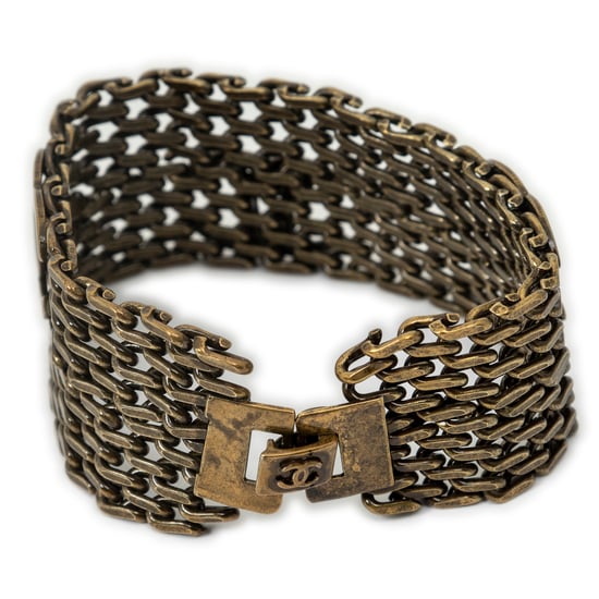 Chanel CC Logo Mesh Bracelet  en Oro Acero inoxidable sin níquel - Image 2