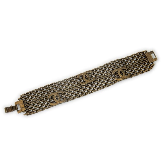 Chanel CC Logo Mesh Bracelet  en Oro Acero inoxidable sin níquel - Image 3