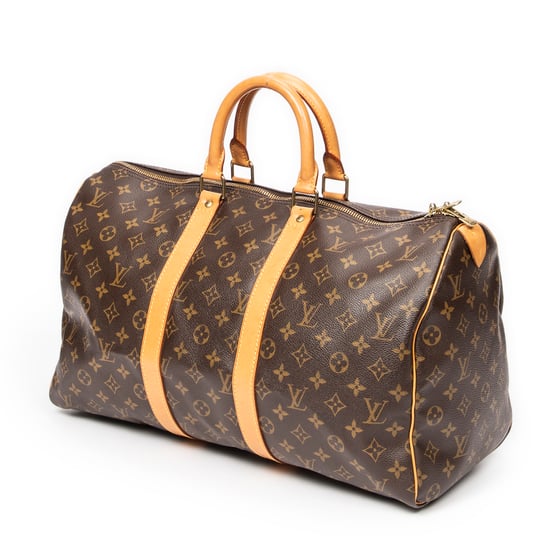 Louis Vuitton Keepall 45 en Marrón Lona recubierta - Image 2