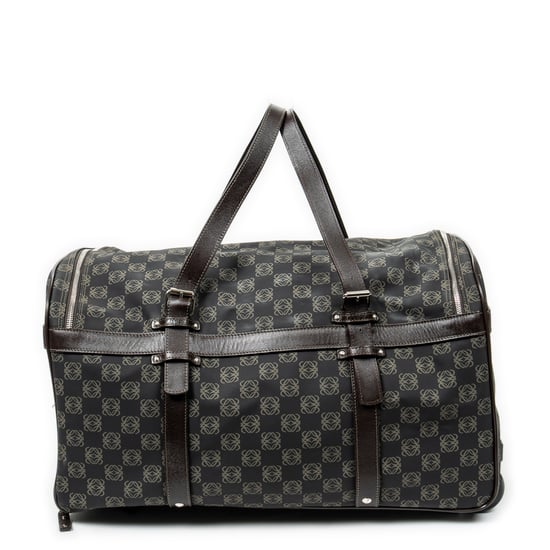 Loewe Vintage Anagram Suitcase en Negro/Beige Lona recubierta - Image 5