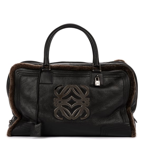 Loewe Amazona Large Boston 45 en Negro/Marrón Piel de becerro - Image 1