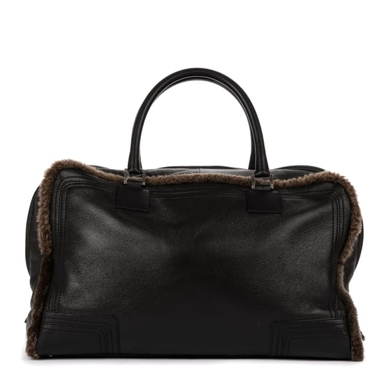 Loewe Amazona Large Boston 45 en Negro/Marrón Piel de becerro - Image 4
