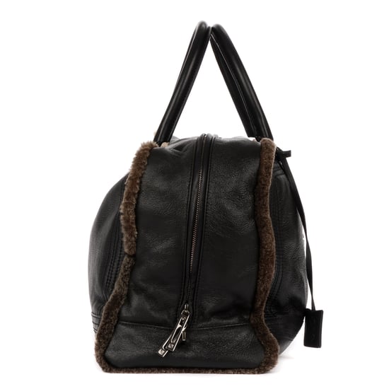 Loewe Amazona Large Boston 45 en Negro/Marrón Piel de becerro - Image 5