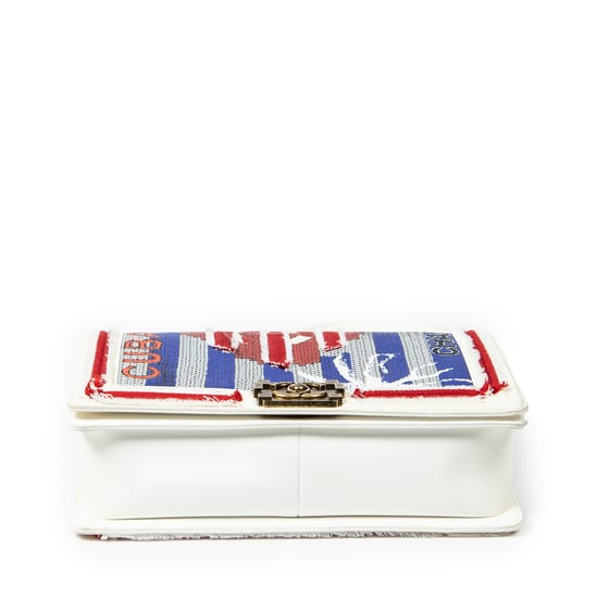 Chanel Paris-Cuba Multicolor Sequin Medium Boy Bag en Rojo/Azul marino/Gris Lienzo - Image 6