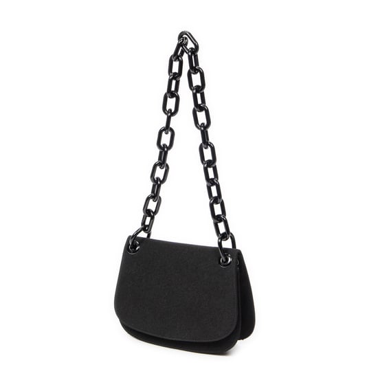 Prada Lucite Chain Shoulder Flap en Negro Lienzo - Image 2
