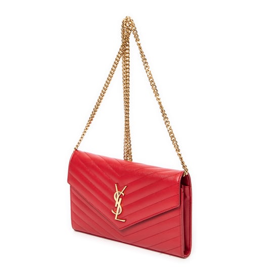 Yves Saint Laurent Classic Cassandre Chain Wallet  en Rojo Piel de becerro - Image 2
