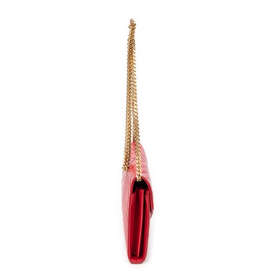 Yves Saint Laurent Classic Cassandre Chain Wallet  en Rojo Piel de becerro - Image 4