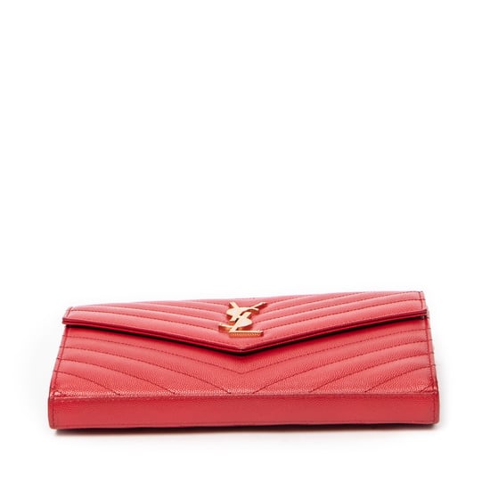 Yves Saint Laurent Classic Cassandre Chain Wallet  en Rojo Piel de becerro - Image 6
