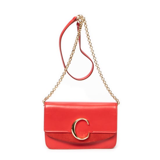 Chloé C Chain Clutch en Rojo Piel de becerro - Image 1