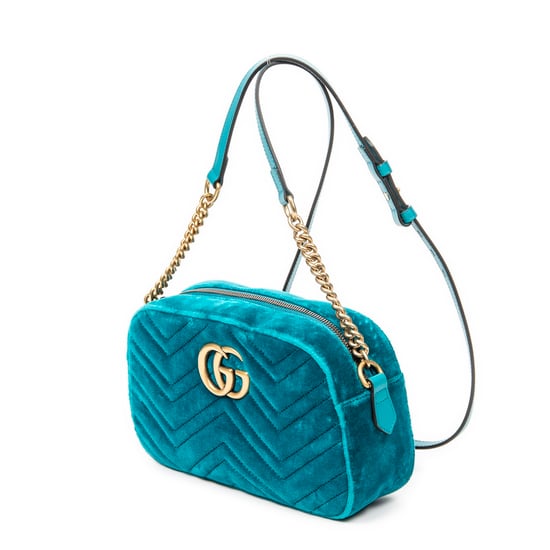 Gucci Small GG Marmont Chain Crossbody  en Verde azulado Lienzo - Image 2