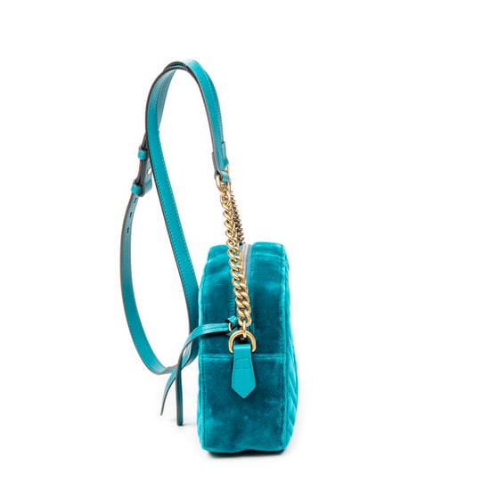 Gucci Small GG Marmont Chain Crossbody  en Verde azulado Lienzo - Image 4
