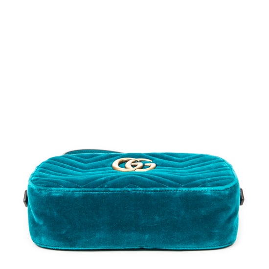Gucci Small GG Marmont Chain Crossbody  en Verde azulado Lienzo - Image 6