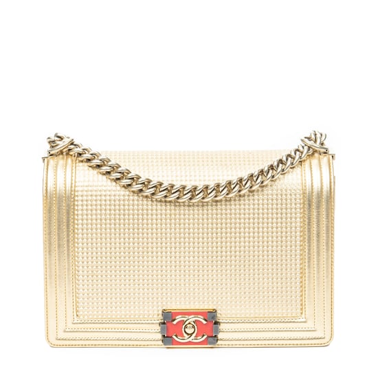 Chanel Medium Boy Cube Flap en Oro/Rojo Piel de becerro - Image 1