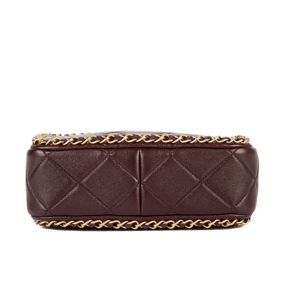 Chanel Camera Small en Borgoña Piel de becerro - Image 6