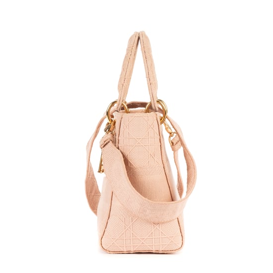 Dior Ltd. Ed. Medium Lady Dior Lite Mizza MM en Rosa Lienzo - Image 3