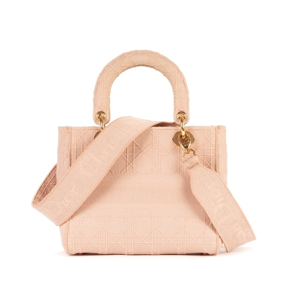 Dior Ltd. Ed. Medium Lady Dior Lite Mizza MM en Rosa Lienzo - Image 4