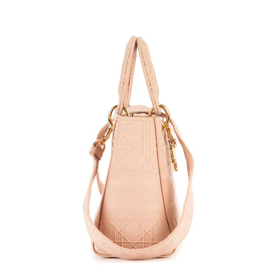 Dior Ltd. Ed. Medium Lady Dior Lite Mizza MM en Rosa Lienzo - Image 5