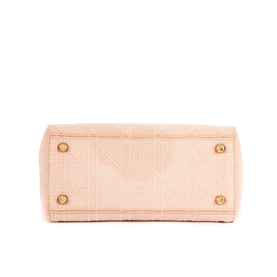 Dior Ltd. Ed. Medium Lady Dior Lite Mizza MM en Rosa Lienzo - Image 6