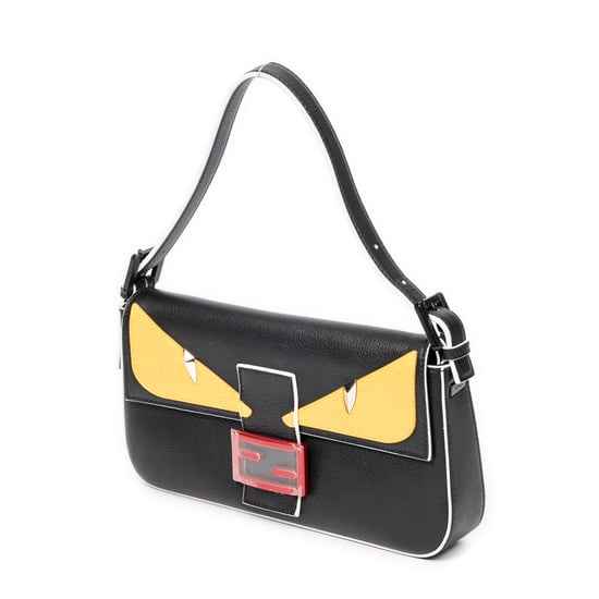 Fendi Monster Mania Baguette  en Negro/Amarillo/Blanco Piel de becerro - Image 2