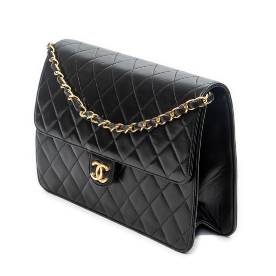 Chanel Vintage Push Lock Straight Flap  en Negro Piel de becerro - Image 2