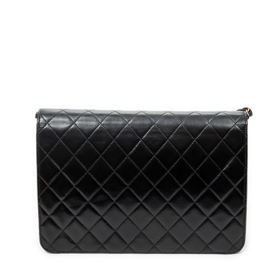 Chanel Vintage Push Lock Straight Flap  en Negro Piel de becerro - Image 5