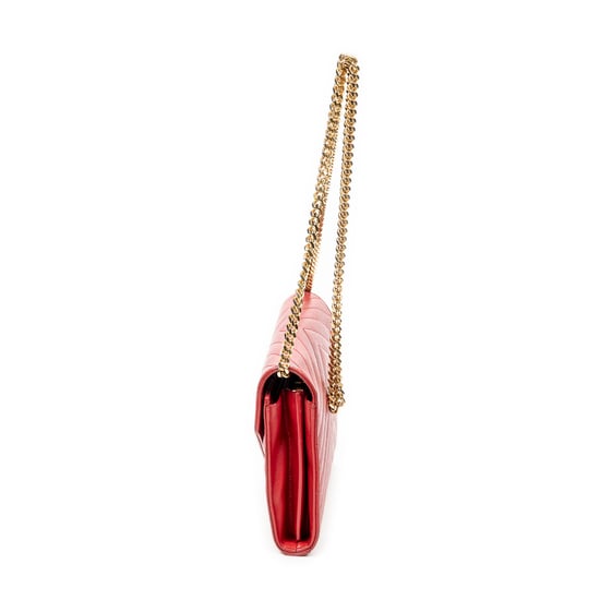 Yves Saint Laurent Classic Cassandre Chain Wallet  en Rojo Piel de becerro - Image 3