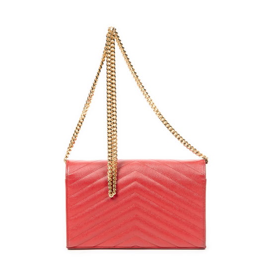 Yves Saint Laurent Classic Cassandre Chain Wallet  en Rojo Piel de becerro - Image 5