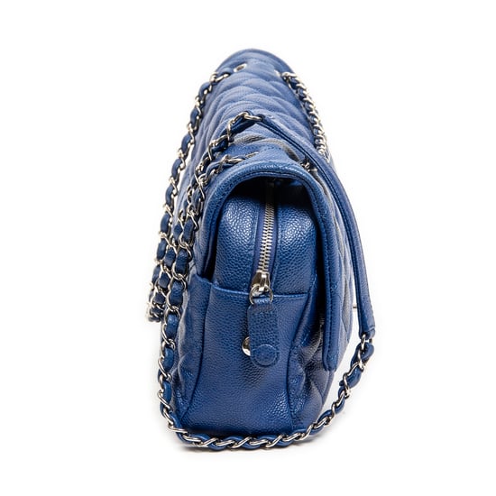 Chanel Jumbo Easy Flap en Azul Real Piel de becerro - Image 4