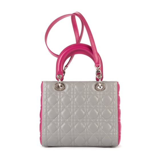 Dior Medium Lady Dior Zip Medium en Gris/Fushia Piel de becerro - Image 4
