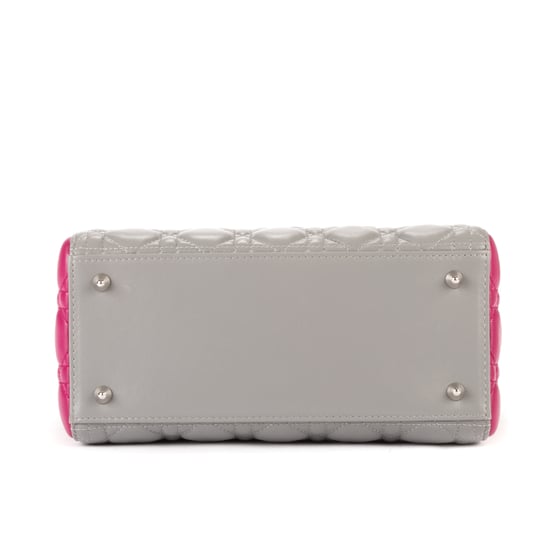 Dior Medium Lady Dior Zip Medium en Gris/Fushia Piel de becerro - Image 6