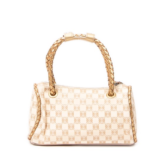 Loewe Braided Handle Zip Tote en Beige/Dorado Lienzo - Image 5