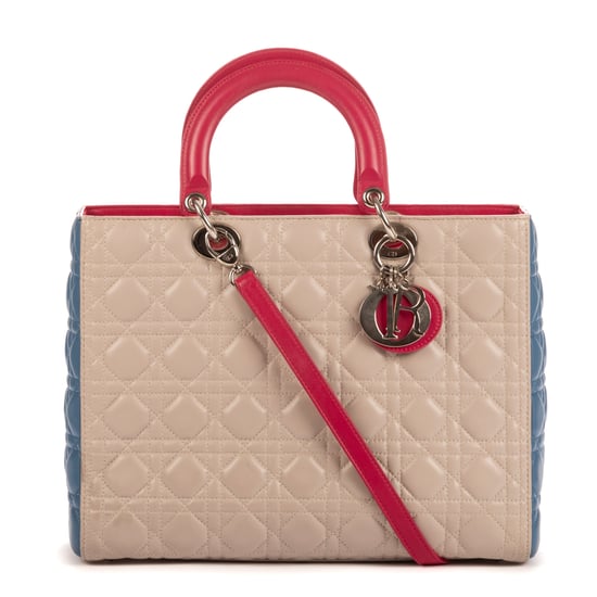 Dior Lady Large en Marfil/Rojo/Azul Piel de becerro - Image 1