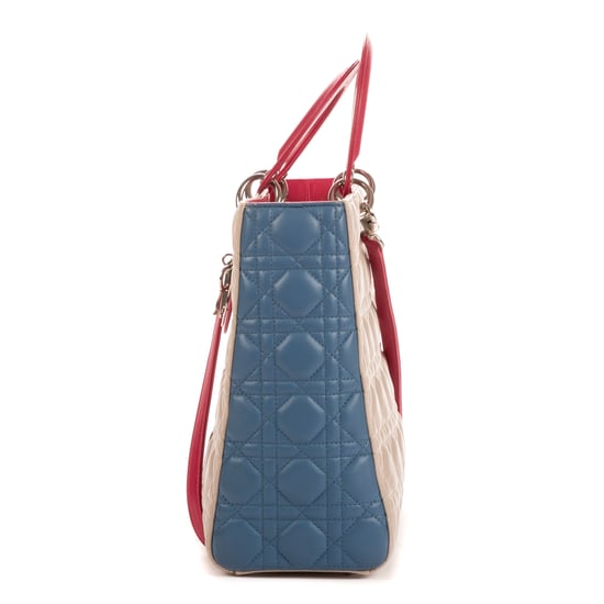 Dior Lady Large en Marfil/Rojo/Azul Piel de becerro - Image 3