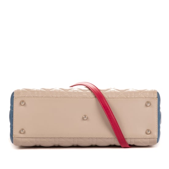 Dior Lady Large en Marfil/Rojo/Azul Piel de becerro - Image 6