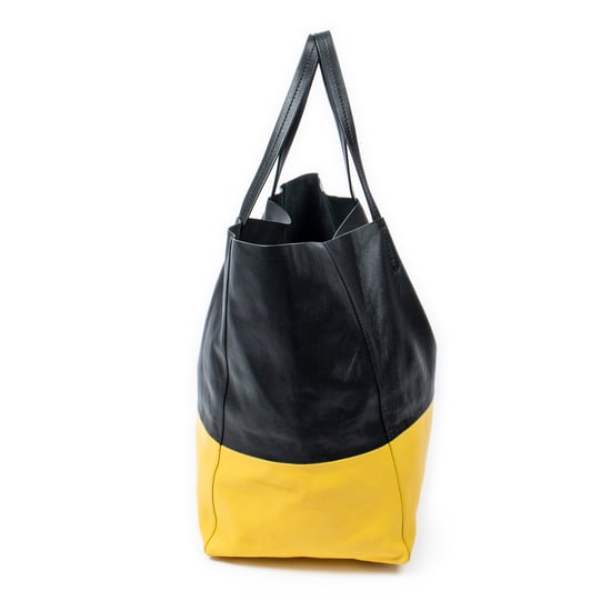Celine Bicolor Horizontal Cabas Tote  en Negro/Amarillo Piel de becerro - Image 4