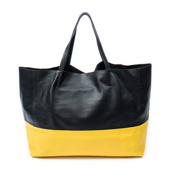 Celine Bicolor Horizontal Cabas Tote  en Negro/Amarillo Piel de becerro - Image 5