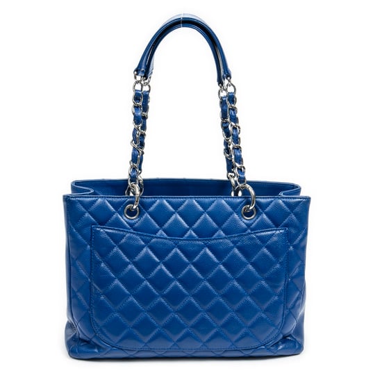 Chanel Grand Shopping Tote en Azul Piel de becerro - Image 5