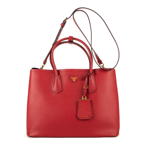 Prada Vitello Daino Double Tote en Rojo Piel de becerro - Image 1
